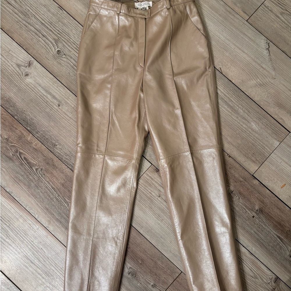 Escada Margaretha Ley Vintage Nwt High Waisted 100% Lamb Leather Pants